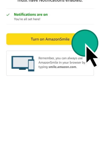 4. Select "Turn on Amazon Smile" again.